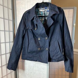 Gap lined navy pea coat
